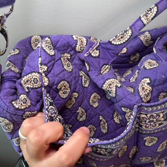 Vera Bradley Simply Violet Paisley Print Quilted Weekender Bag Travel Tote - Picture 3 of 10